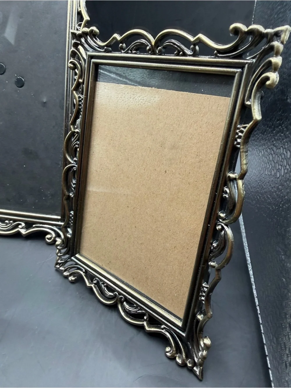 Vintage Ornate Brass Tone Picture Frame Set of 3 Victorian Style
